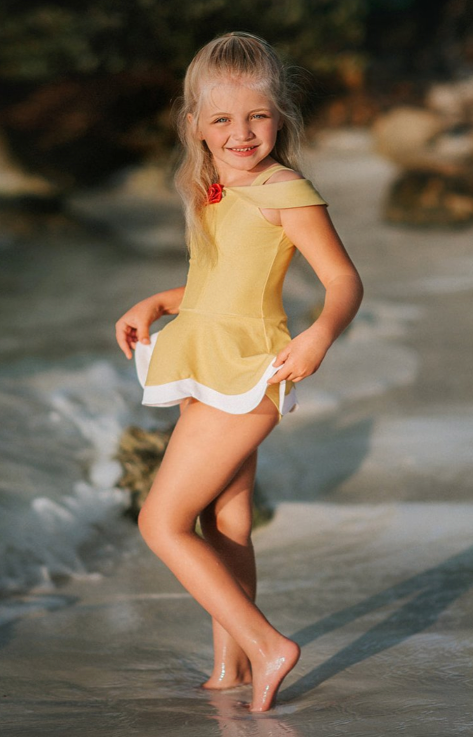 Red Rose Princess 2pc. Swim Suit Girls