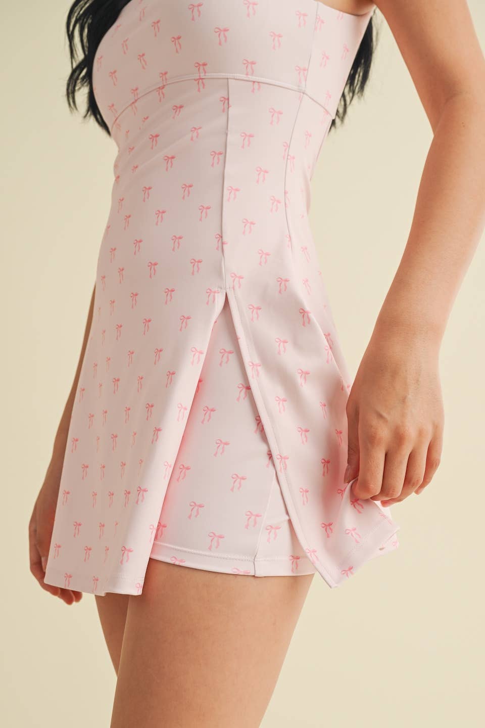 Bow Print A-Line Mini Dress