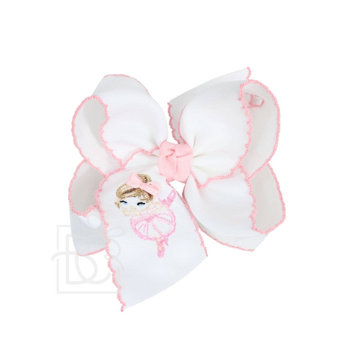Embroidered Ballerina Crochet Edge Bow