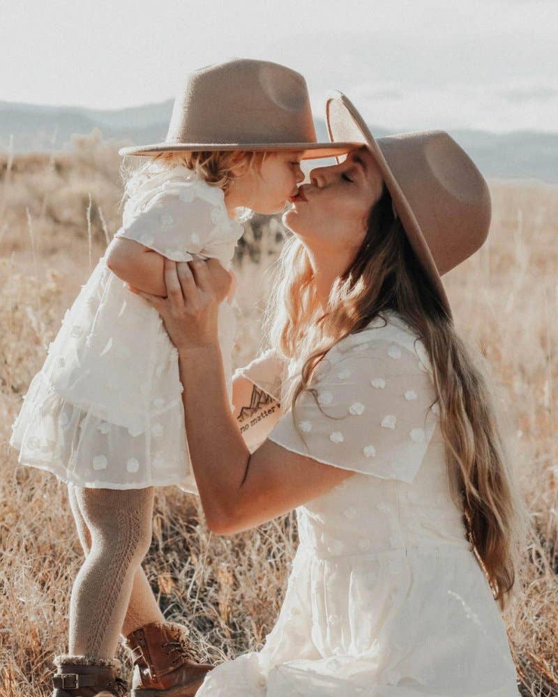 Mommy and Me Eden Short Sleeve Dot Dress - Ivory