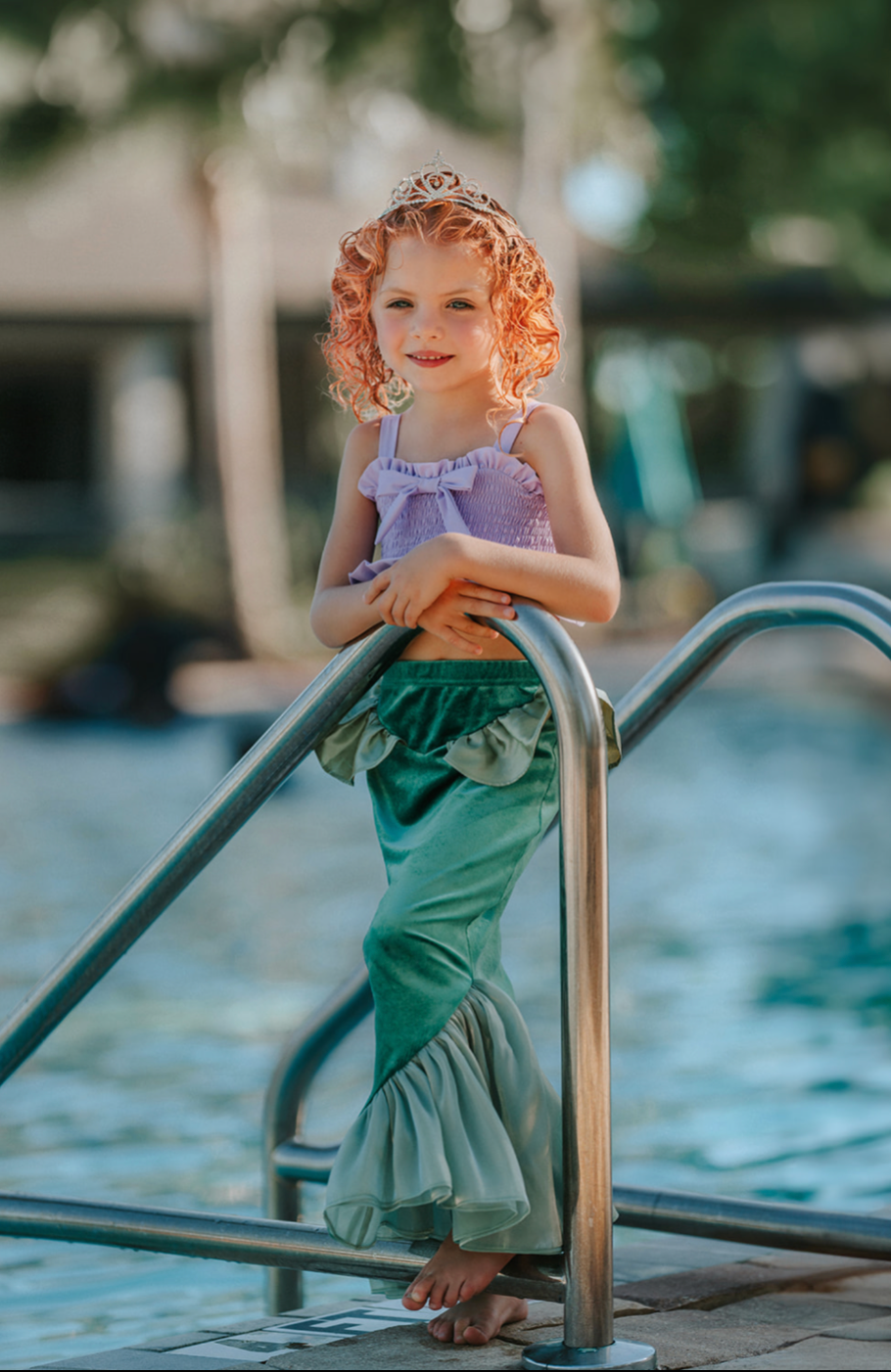 Mermaid Swimsuit Cover Up Stretch Velvet skirt with tail