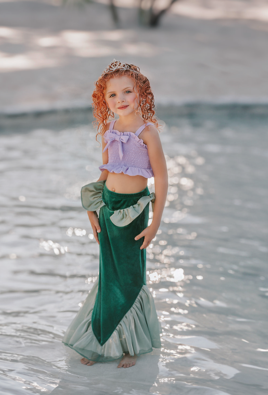 Mermaid Swimsuit Cover Up Stretch Velvet skirt with tail