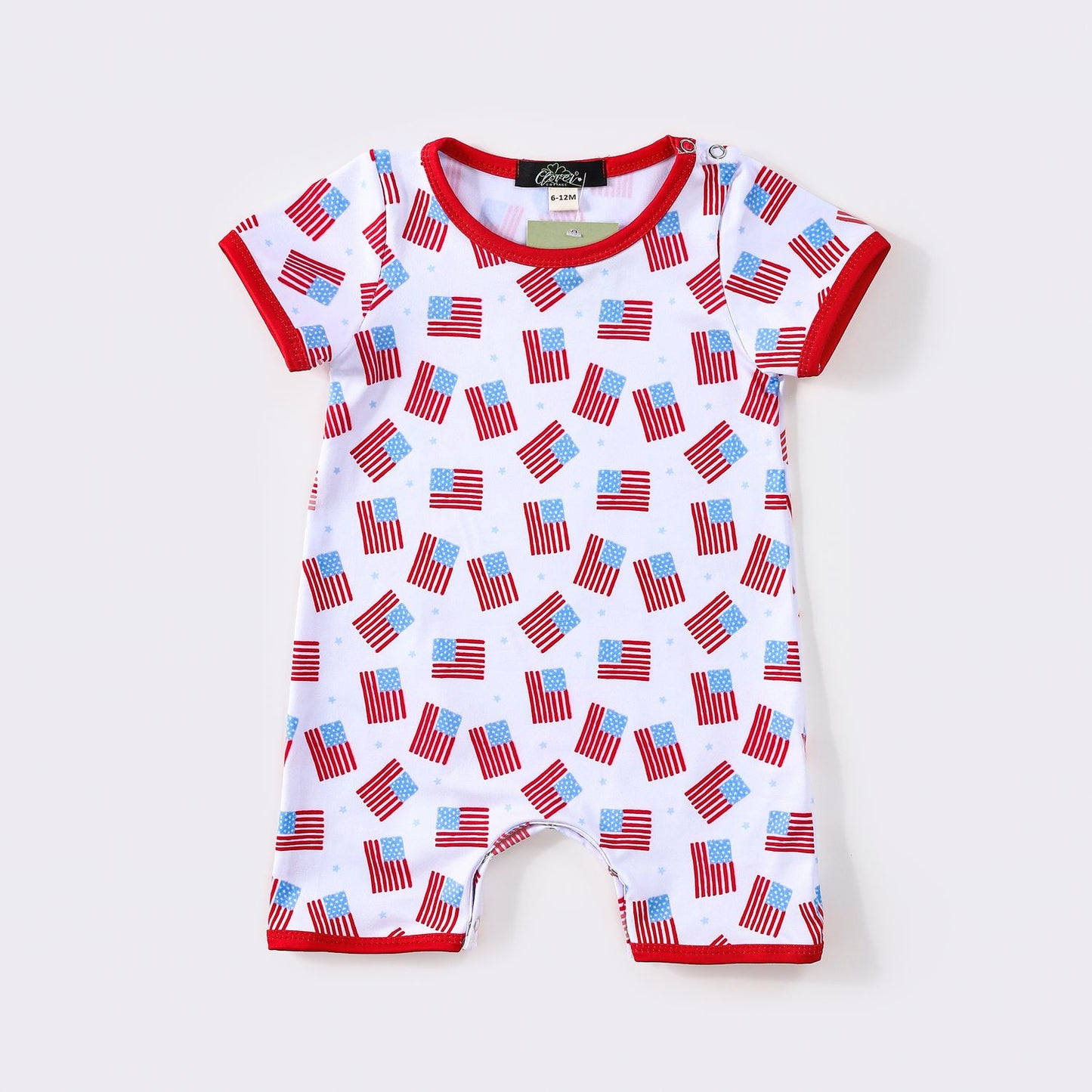 American Flag Boy Romper