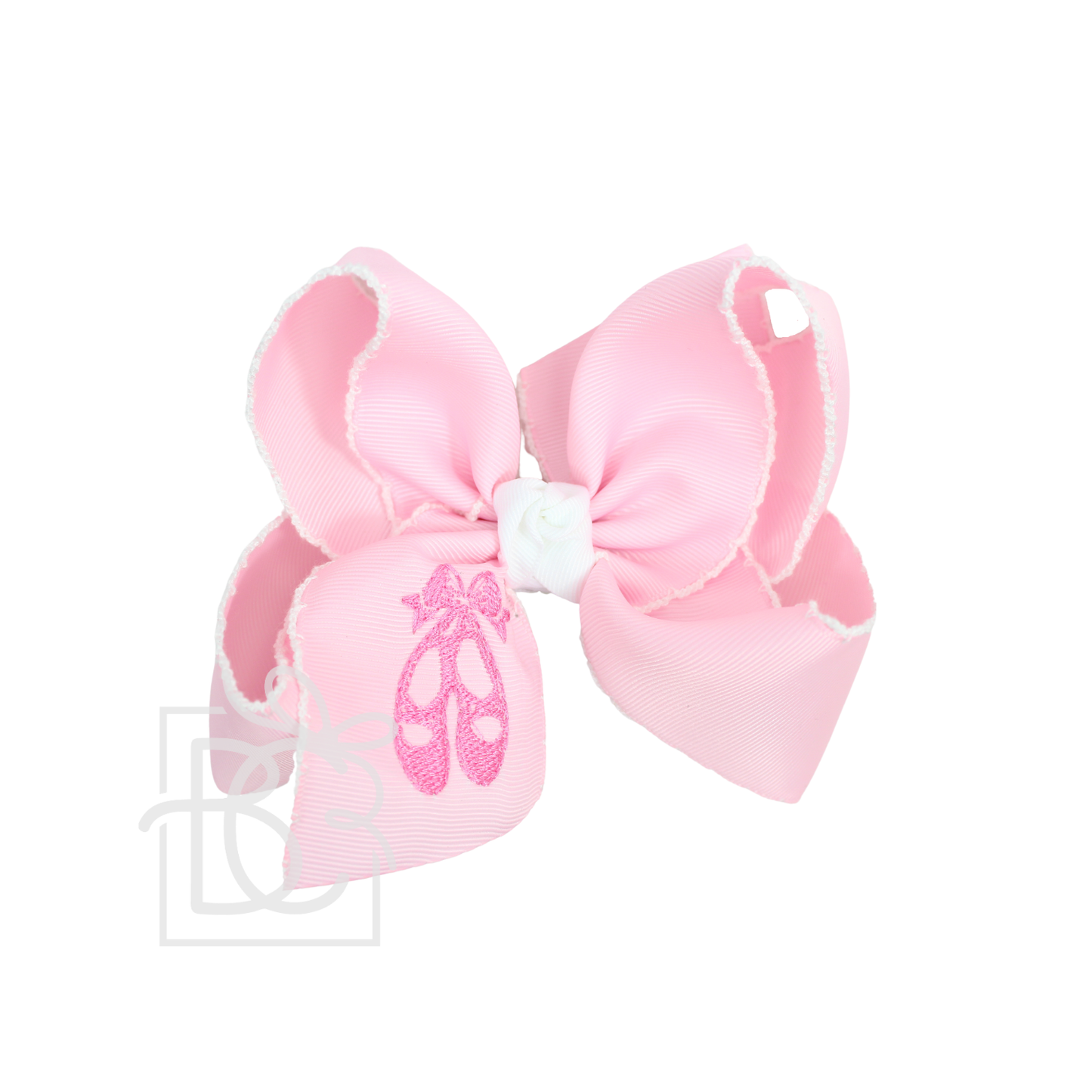 EMBROIDERED BALLET SHOES CROCHET EDGE BOWS