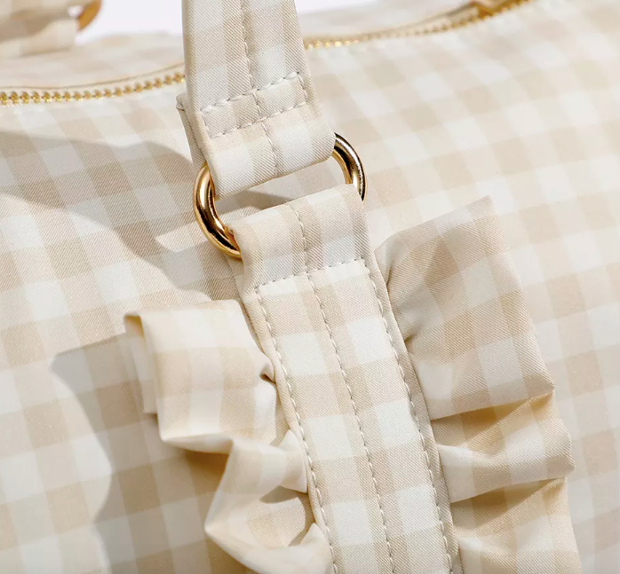Gingham Ruffle Duffle Bag Weekender Bag