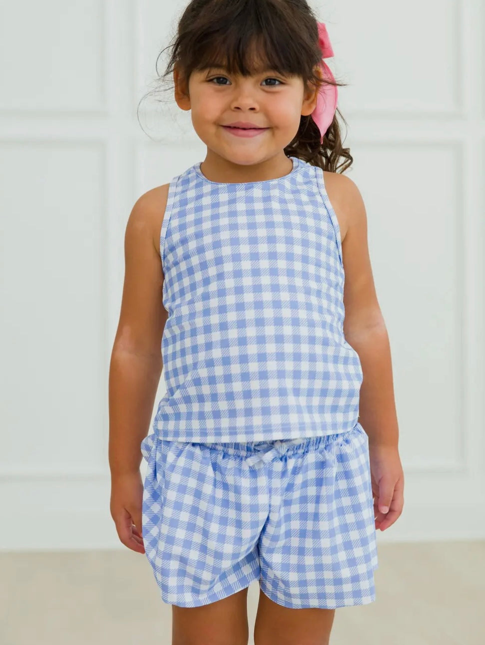Blue Checkered Sports Shorts