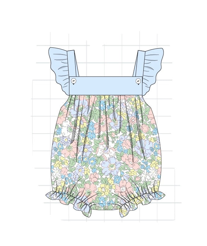 Blue Floral Bubble