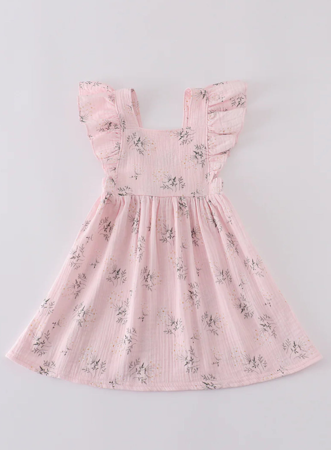 Pink Floral Muslin Dress