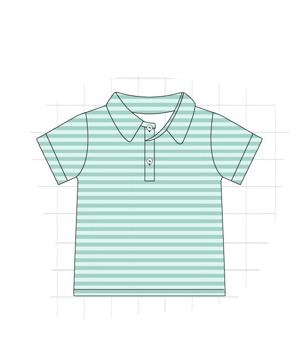 Pink & Mint Floral Boys Polo