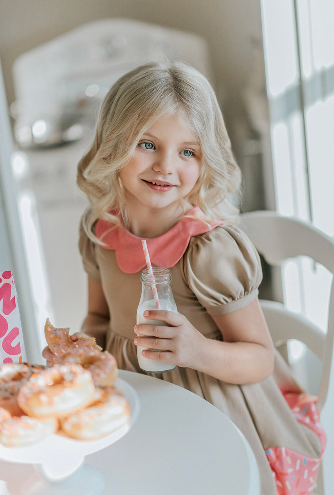 Girls Sprinkles Donut Cotton Twirl dress Short Sleeve