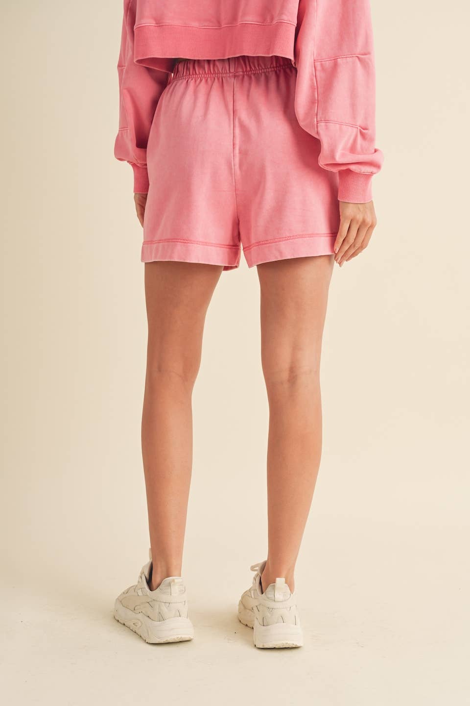 High Waisted Mineral Wash Shorts