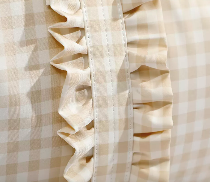 Gingham Ruffle Duffle Bag Weekender Bag