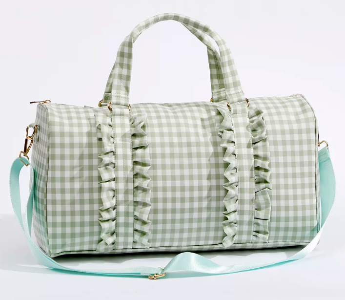 Gingham Ruffle Duffle Bag Weekender Bag