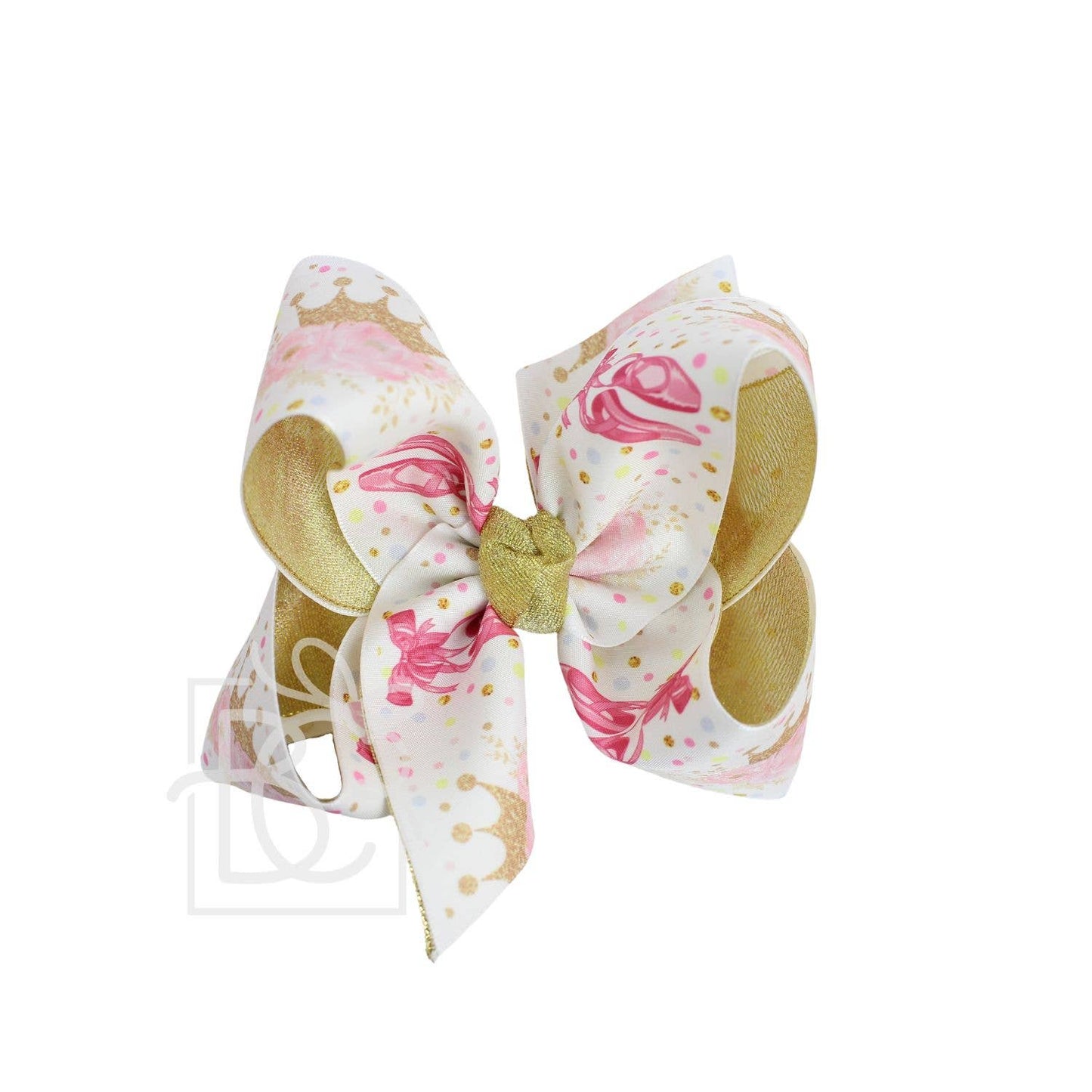 Layered Ballerina Shoe & Crown Patterned Bow