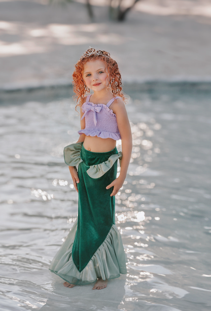 Mermaid Swimsuit Cover Up Stretch Velvet skirt with tail