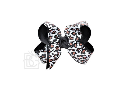 LAYERED LEOPARD BOW ON CLIP
