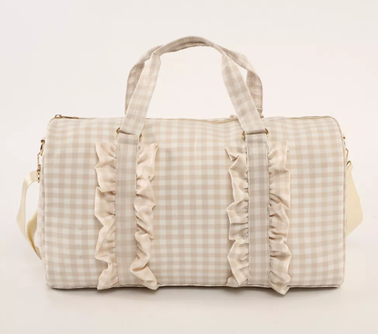 Gingham Ruffle Duffle Bag Weekender Bag