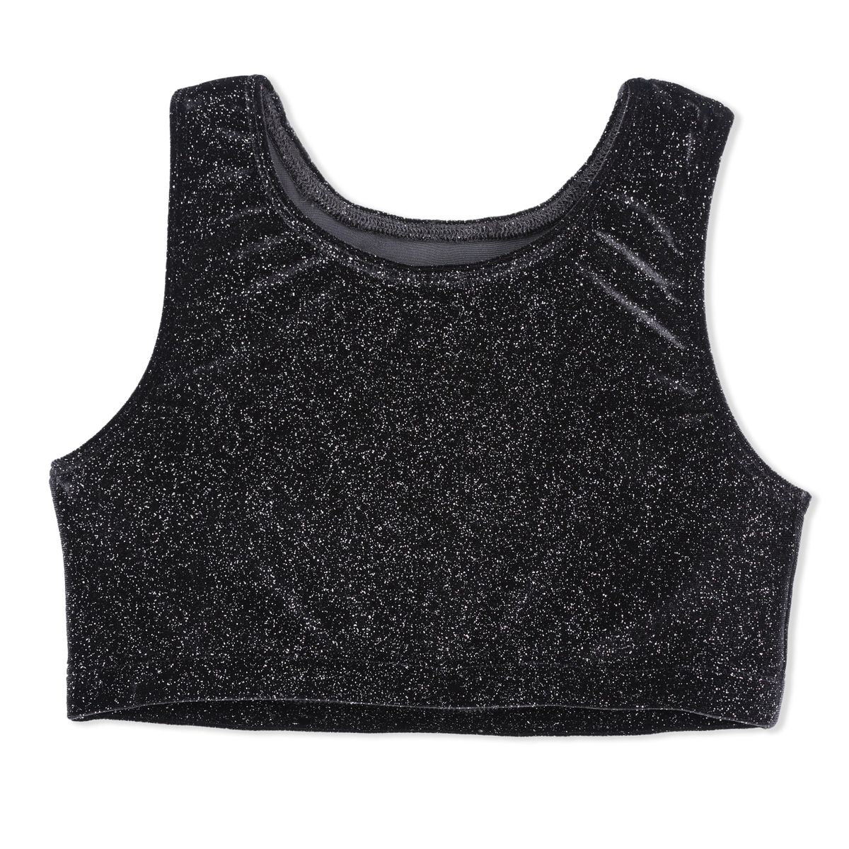 TWINKLY LUXE VELVET BLACK BRA CROP