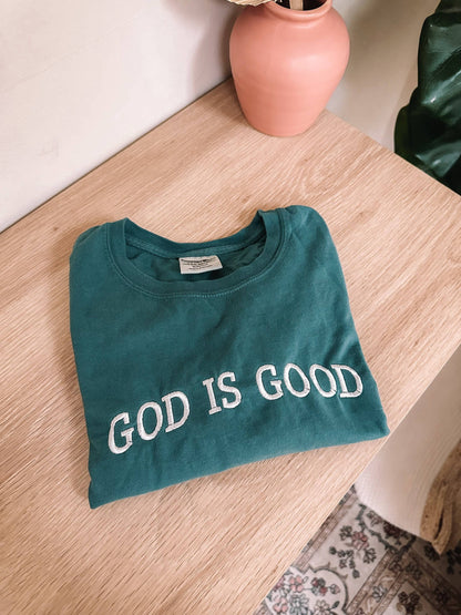 Embroidered GOD IS GOOD Tee