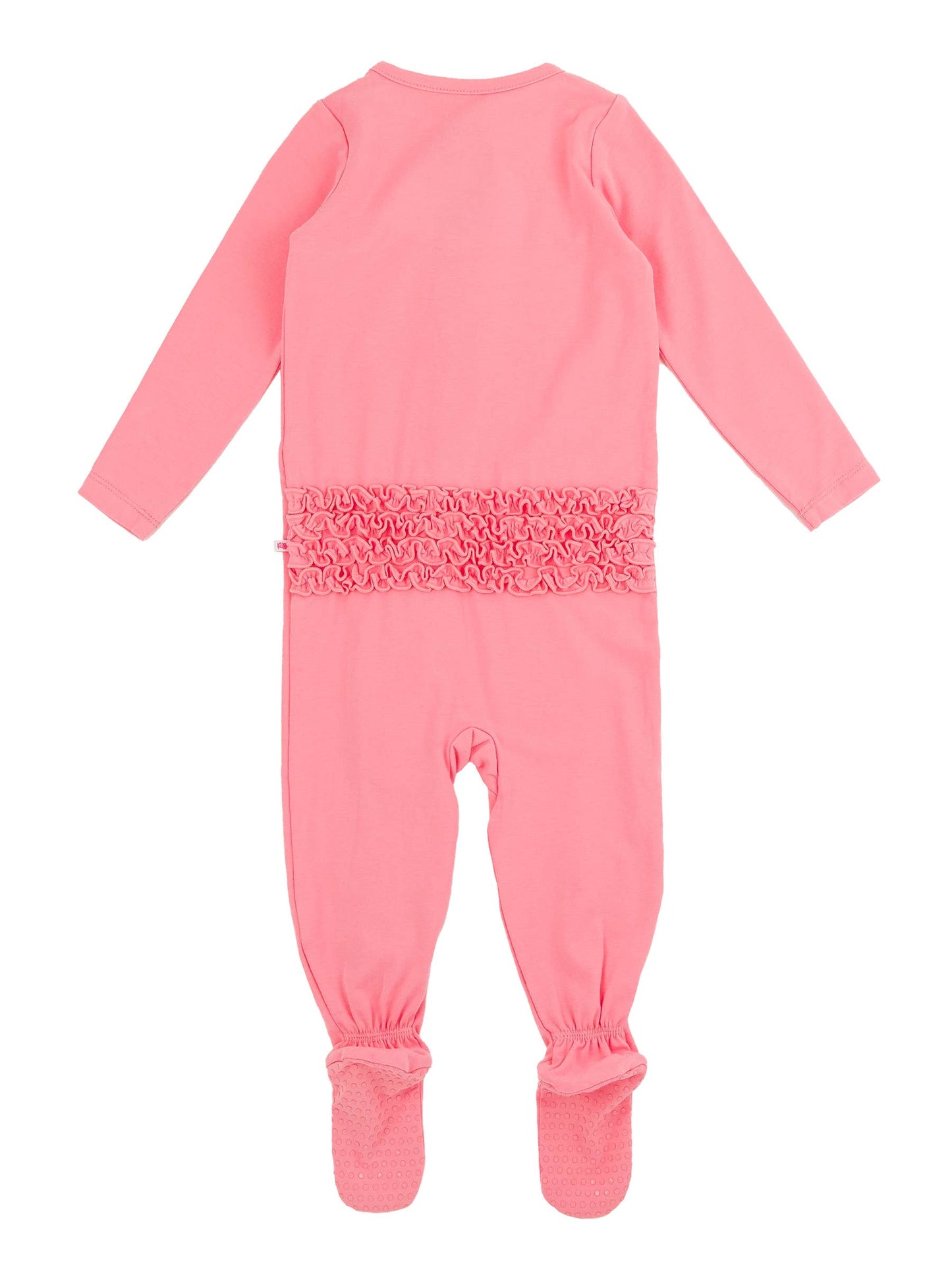 Baby Girls Bubblegum Pink Modal Footed Ruffle One Piece Pajama