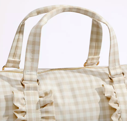 Gingham Ruffle Duffle Bag Weekender Bag