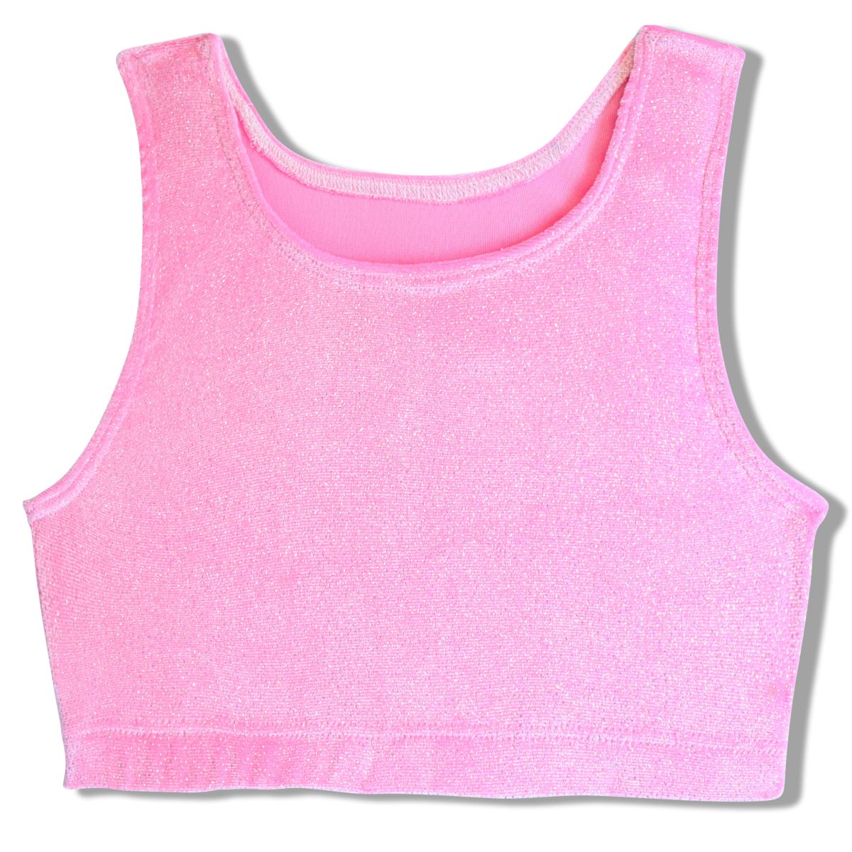 TWINKLY LUXE VELVET PINK BRA CROP