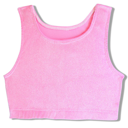 TWINKLY LUXE VELVET PINK BRA CROP