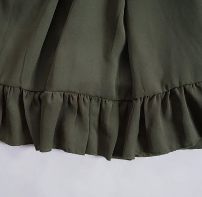 Dark Green Chiffon Dress-Girls