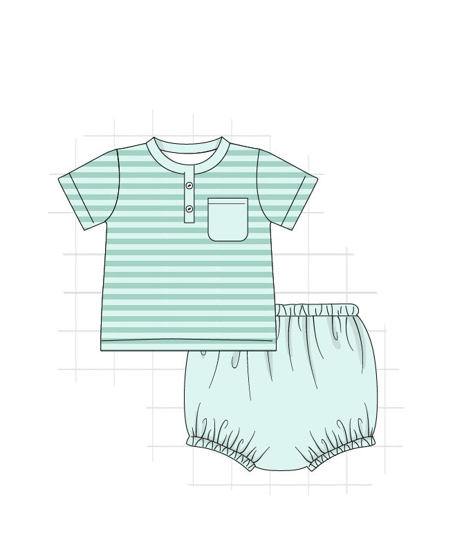 Pink & Mint Floral Boys Set