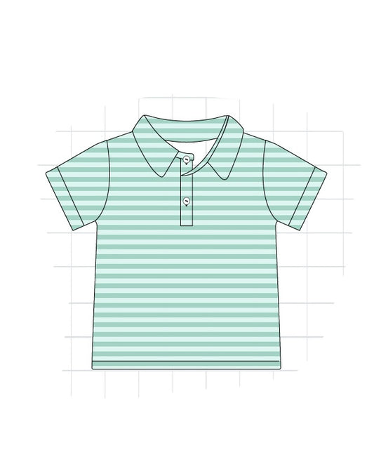 Pink & Mint Floral Boys Polo
