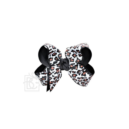 LAYERED LEOPARD BOW ON CLIP