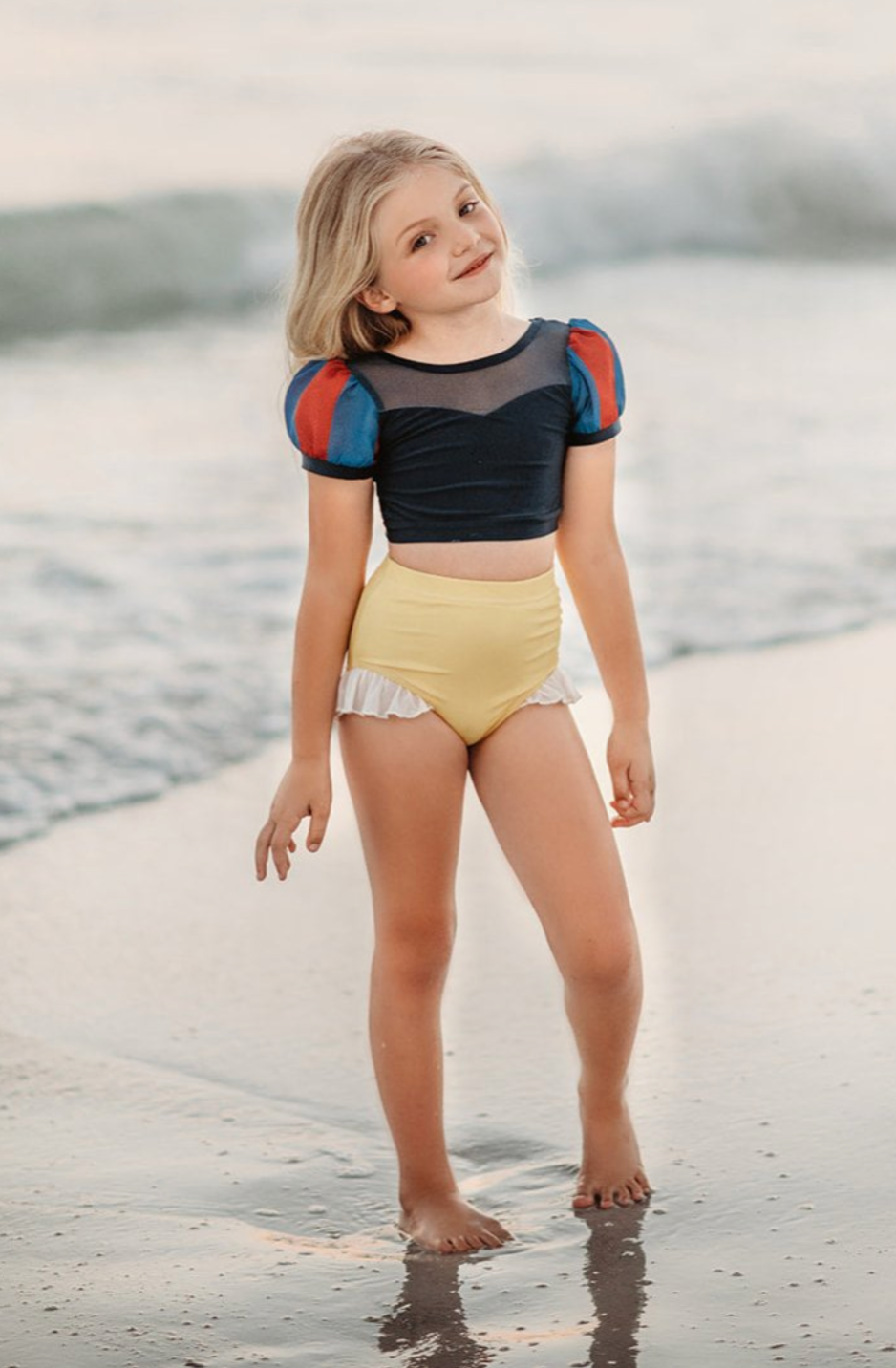Girls Snow White Princess Two Piece SPF 50 Swimsuit 