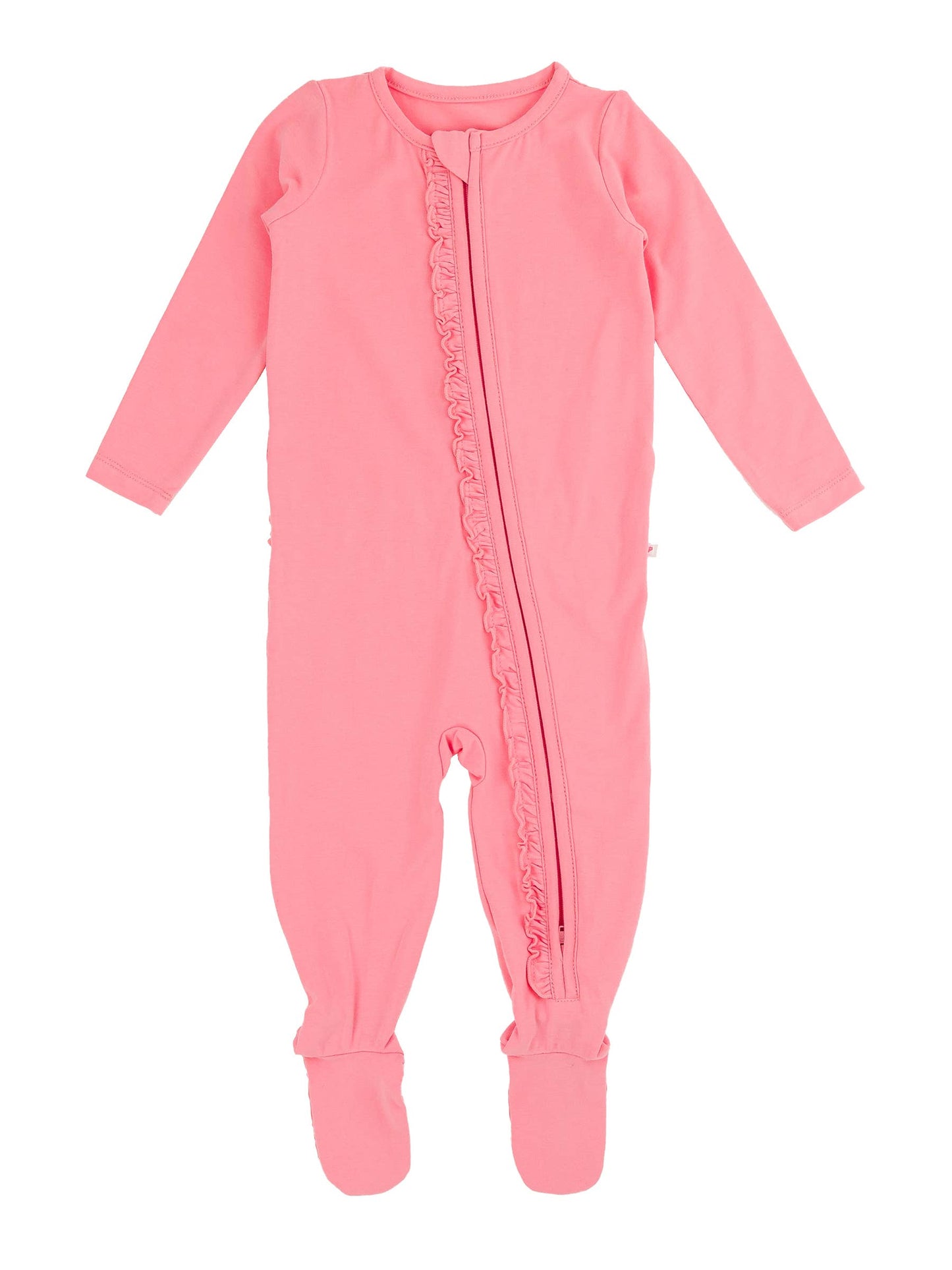 Baby Girls Bubblegum Pink Modal Footed Ruffle One Piece Pajama