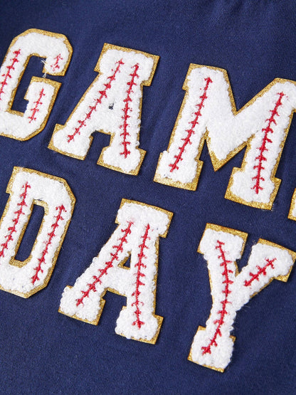 "GAME DAY" Print Top + Pants Girls Set